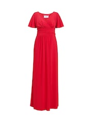 Gina Bacconi Red Elena Jersey Maxi Dress - Image 5 of 5