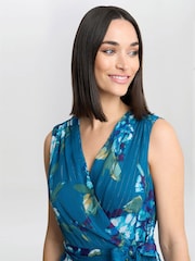 Gina Bacconi Blue Tamara Printed Sleeveless Maxi Dress With Belt - Image 4 of 7