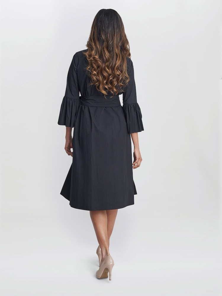 Gina Bacconi – Melinda – Hemdkleid aus Taft, Schwarz - Bild 2 von 7 Gina Bacconi – Melinda – Hemdkleid aus Taft, Schwarz - Bild 2 von 7