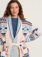 Brakeburn Cream Geo Belted Knitted Cardigan - Image 4 of 4