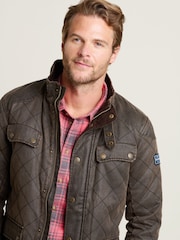 Brakeburn Brown Dry Wax Quilted Jacket - Image 4 of 5