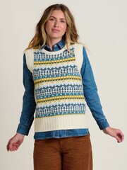 Brakeburn Cream Fairisle Pattern Knitted Vest - Image 1 of 4