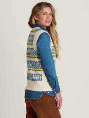 Brakeburn Cream Fairisle Pattern Knitted Vest - Image 3 of 4
