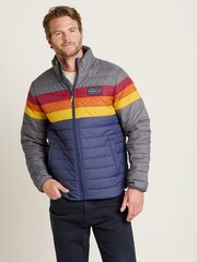 Brakeburn Blue Colour Block Puffer Jacket - Image 1 of 4