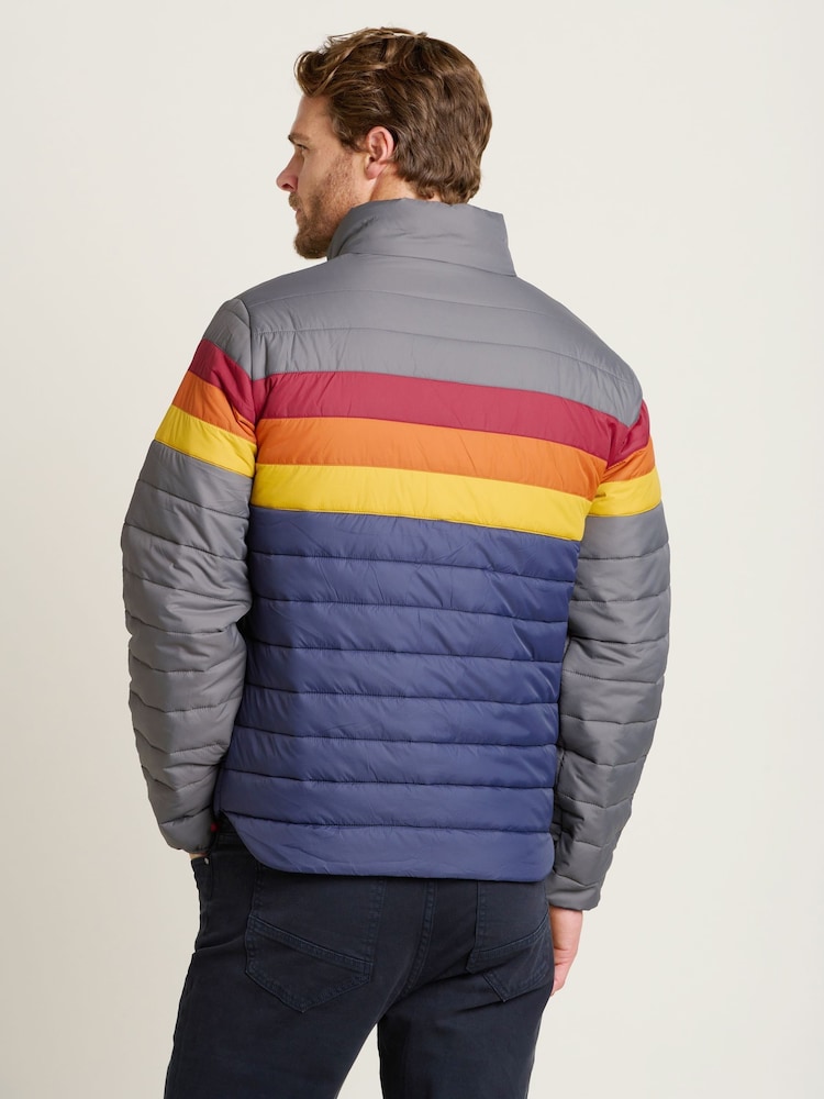 Brakeburn Blue Colour Block Puffer Jacket - Image 2 of 4