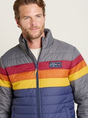 Brakeburn Blue Colour Block Puffer Jacket - Image 3 of 4
