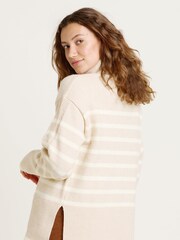 Brakeburn Cream Chunky Stripe Knitted Roll Neck Jumper - Image 2 of 4
