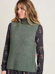 Brakeburn Green Button Side Knitted Vest - Image 5 of 5