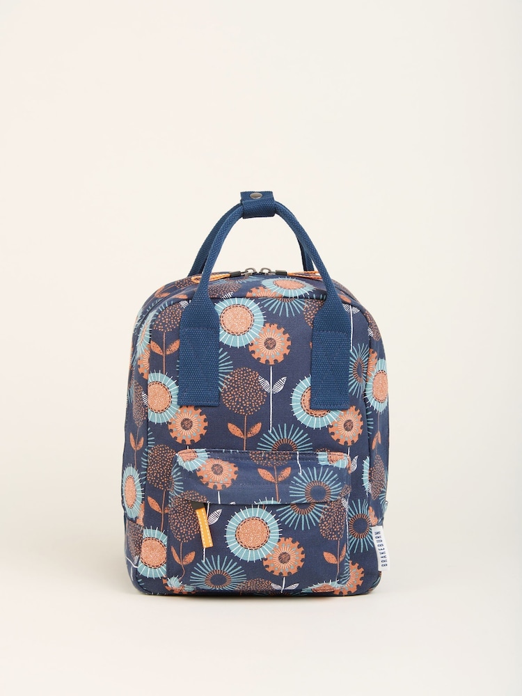 Brakeburn Orange Freya Print Classic 100% Cotton Backpack - Image 1 of 4