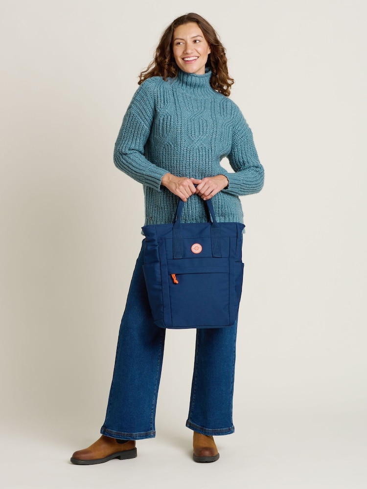 Brakeburn Blue Cable Knitted Roll Neck Jumper - Image 5 of 5