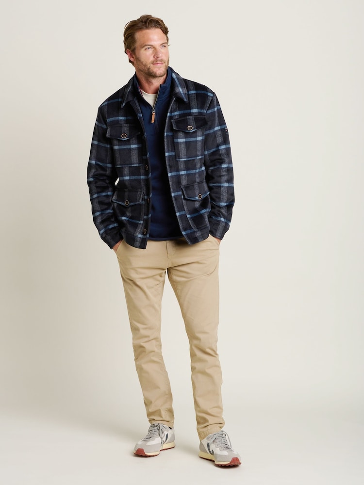 Brakeburn Blue Check Faux Wool Jacket - Image 4 of 4