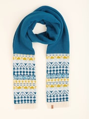 Brakeburn Red Fairisle Pattern Knitted Scarf - Image 1 of 4