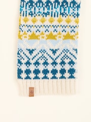 Brakeburn Red Fairisle Pattern Knitted Scarf - Image 3 of 4