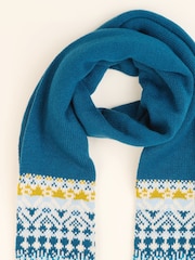 Brakeburn Red Fairisle Pattern Knitted Scarf - Image 4 of 4