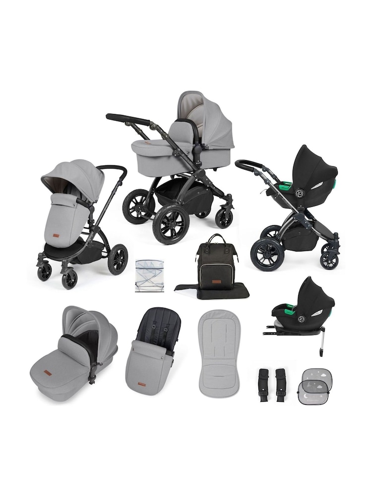 Ickle Bubba Black Pearl Grey Stomp Luxe All-In-One I Size Travel System with Ci Base - Image 1 of 6
