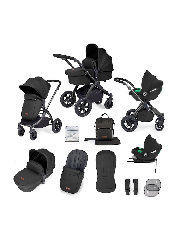 Ickle Bubba Black  Midnight  Black Stomp Luxe All-In-One I Size Travel System with Ci Base - Image 1 of 6