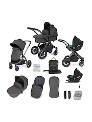 Ickle Bubba Black Charcoal Grey Stomp Luxe All-In-One I Size Travel System with Ci Base - Image 1 of 6