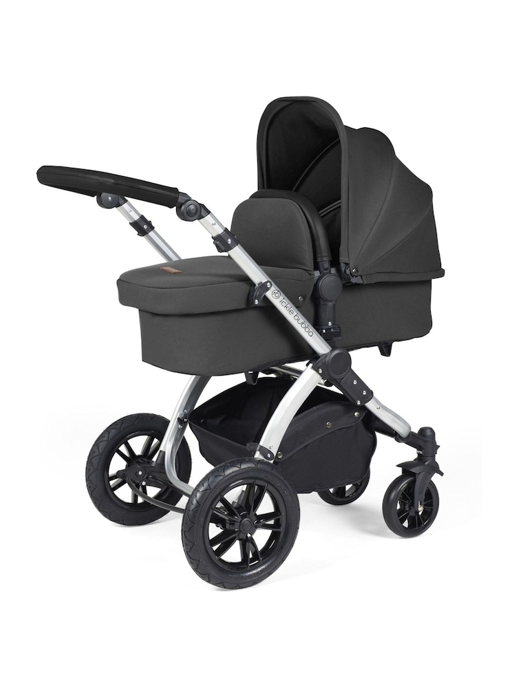 Ickle Bubba Silver  Charcoal Grey  Black Stomp Luxe All-In-One I Size Travel System with Ci Base - Image 2 of 6