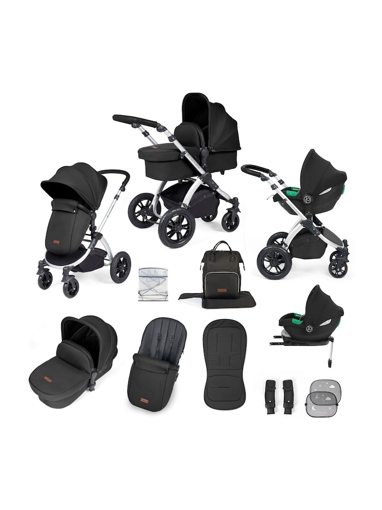 Ickle Bubba Silver Midnight Black Stomp Luxe All-In-One I Size Travel System with Ci Base - Image 1 of 6