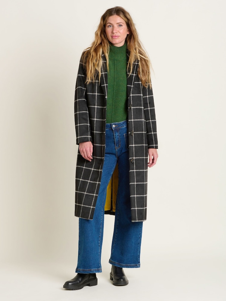 Brakeburn Black Check Melbury Wool Coat - Image 1 of 5 Brakeburn Black Check Melbury Wool Coat - Image 1 of 5