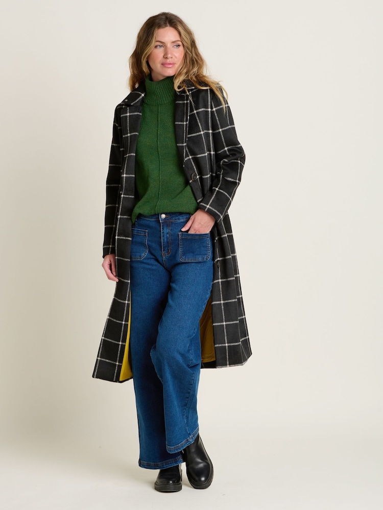 Brakeburn Black Check Melbury Wool Coat - Image 2 of 5 Brakeburn Black Check Melbury Wool Coat - Image 2 of 5