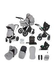 Ickle Bubba Silver Pearl Grey Black Stomp Luxe All-In-One I Size Travel System with Ci Base - Image 1 of 6