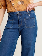 Brakeburn Blue 100% Cotton Wide Straight Leg Jeans - Image 3 of 4