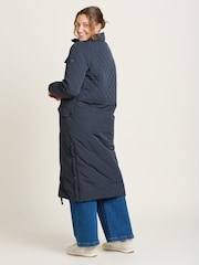Brakeburn Blue Matravers Quilted Long Line Coat - Image 3 of 5
