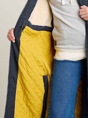 Brakeburn Blue Matravers Quilted Long Line Coat - Image 4 of 5