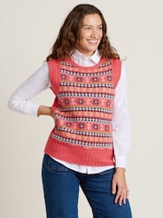 Brakeburn Pink Fairisle Pattern Knitted Vest - Image 1 of 4