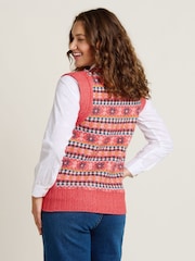 Brakeburn Pink Fairisle Pattern Knitted Vest - Image 2 of 4