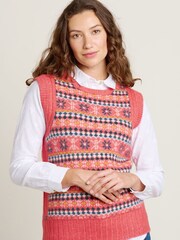Brakeburn Pink Fairisle Pattern Knitted Vest - Image 3 of 4