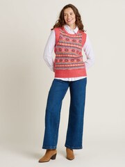 Brakeburn Pink Fairisle Pattern Knitted Vest - Image 4 of 4