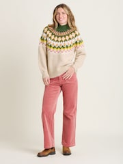 Brakeburn Cream Chunky Knitted Fairisle Pattern Jumper - Image 4 of 5