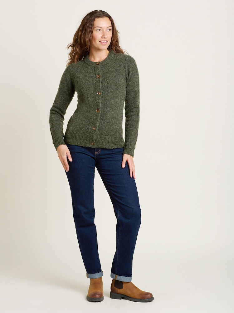 Brakeburn Green Rib Stitch Classic Cardigan - Image 4 of 4