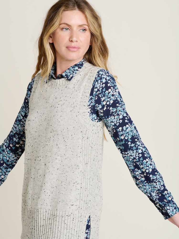 Brakeburn Grey Nep Jumpers Vest - Image 1 of 4