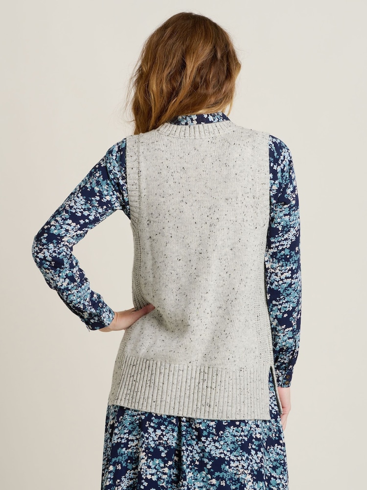 Brakeburn Grey Nep Jumpers Vest - Image 2 of 4