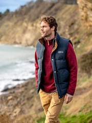 Brakeburn Blue Padded Corduroy Lined Gilet - Image 1 of 5