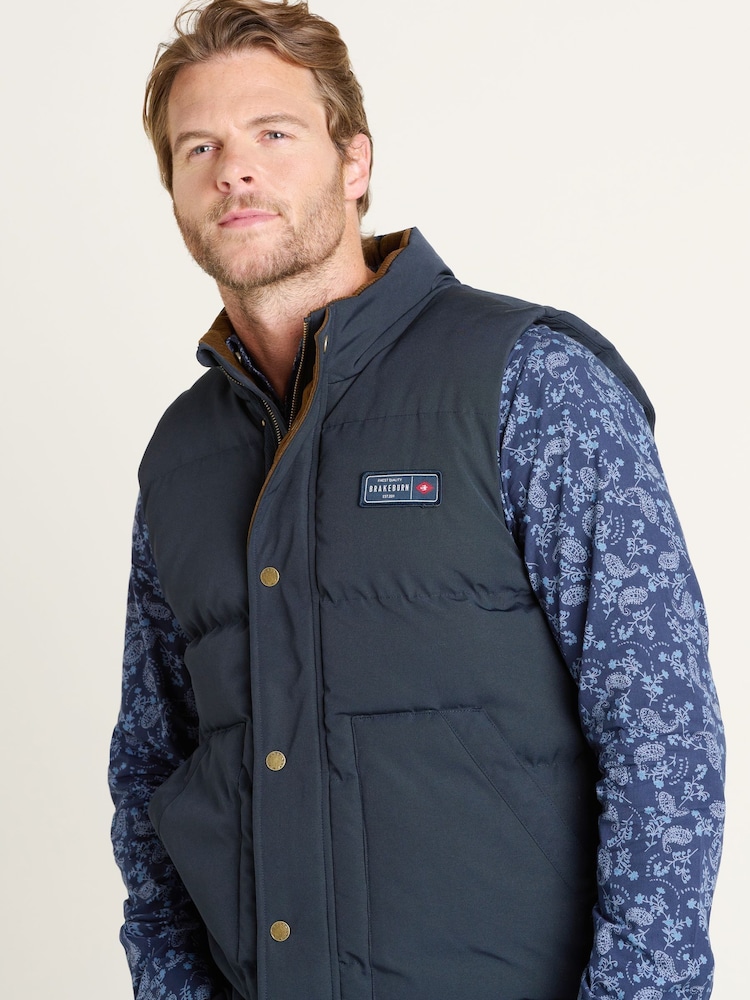 Brakeburn Blue Padded Corduroy Lined Gilet - Image 5 of 5