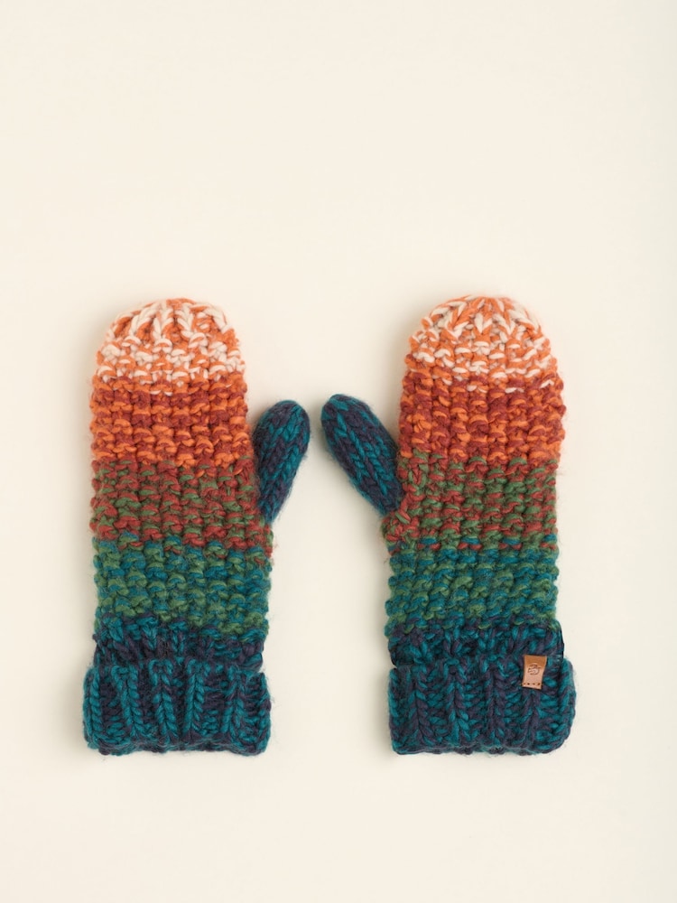 Brakeburn Orange Space Dye Mittens - Image 1 of 4