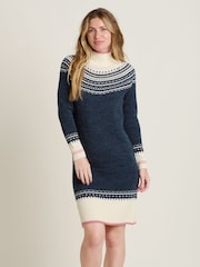 Brakeburn Blue Retro Ski Knitted Dress - Image 1 of 4