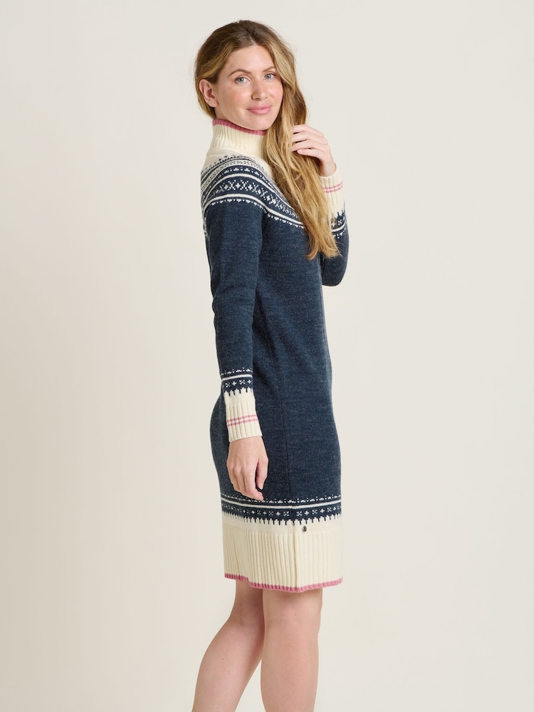 Brakeburn Blue Retro Ski Knitted Dress - Image 2 of 4