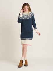 Brakeburn Blue Retro Ski Knitted Dress - Image 4 of 4