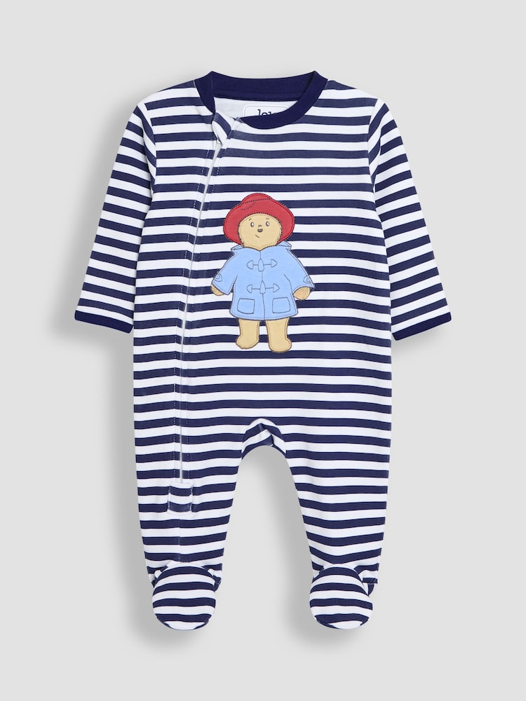JoJo Maman Bébé Striped Paddington Sleepsuit - Imagen 1 de 3