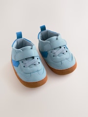 Blue Baby Touch Fastening Elastic Lace Chevron Trainers (0-24mths) - Image 1 of 5