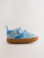 Blue Baby Touch Fastening Elastic Lace Chevron Trainers (0-24mths) - Image 2 of 5