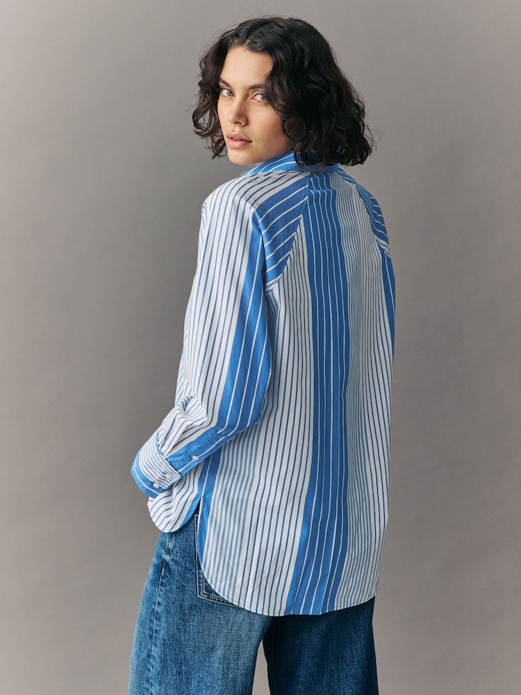 Bande bleue - Girlfriend Oversized Long Sleeve Shirt - Image 3 of 8