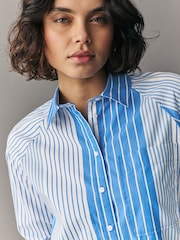 Blue Stripe Girlfriend Oversized Long Sleeve Shirt - Image 5 of 8