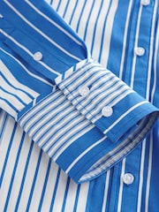 Blue Stripe Girlfriend Oversized Long Sleeve Shirt - Image 7 of 8