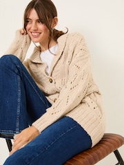 FatFace Natural Sylvie Knitted Cardigan - Image 3 of 5